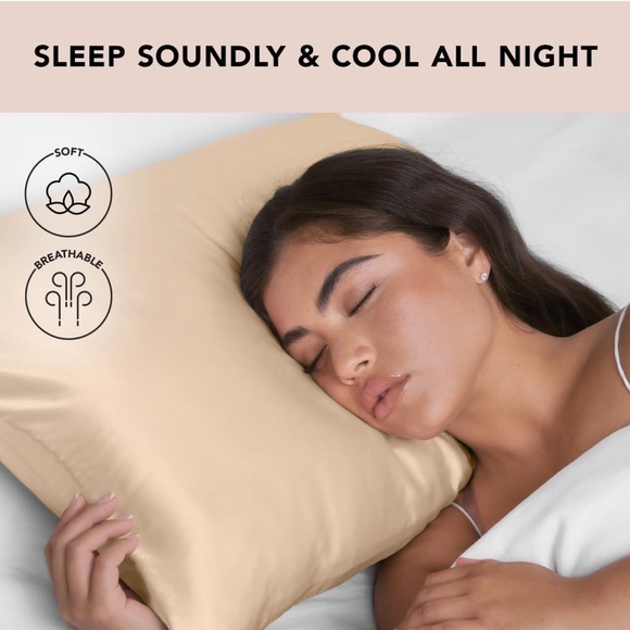 NEW Kitsch Satin Pillowcase - champagne - Standard/Queen - Picture 3 of 5